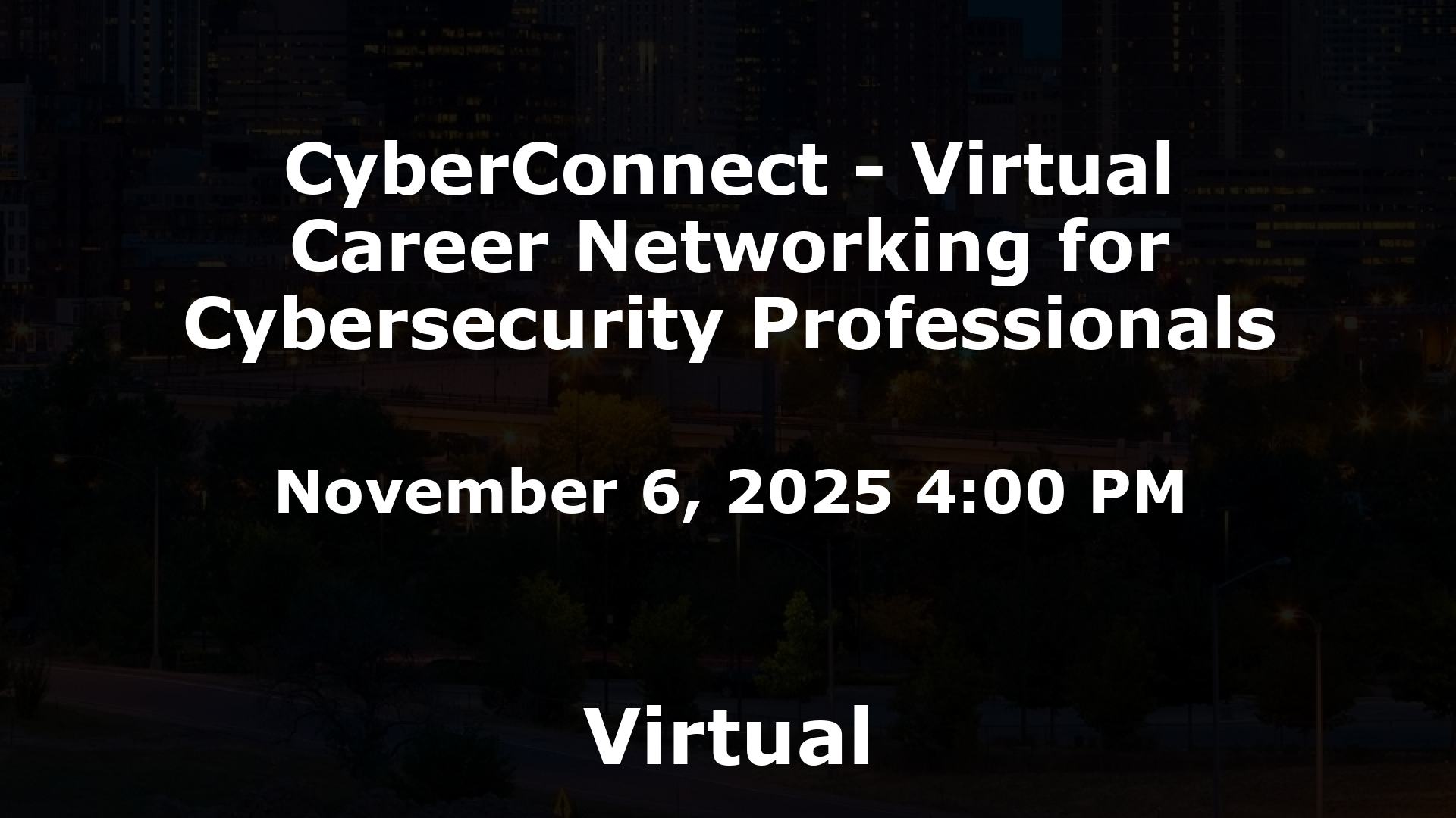 CyberConnect - Virtual Career Networking for Cybersecurity Professionals event image